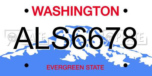 ALS6678 Washington License Plate