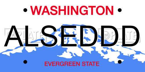 ALSEDDD Washington License Plate