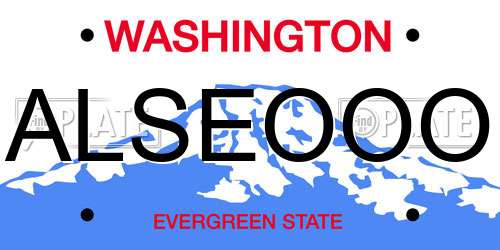 ALSEOOO Washington License Plate