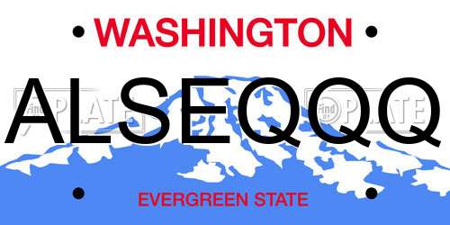 ALSEQQQ Washington License Plate