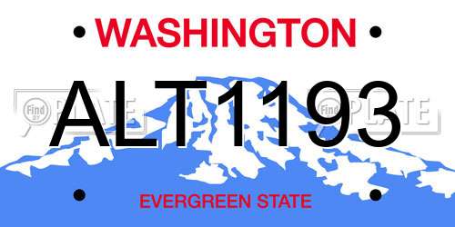 ALT1193 Washington License Plate