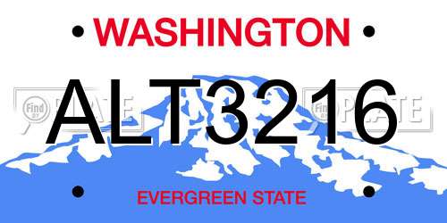 ALT3216 Washington License Plate