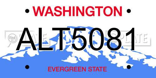 ALT5081 Washington License Plate
