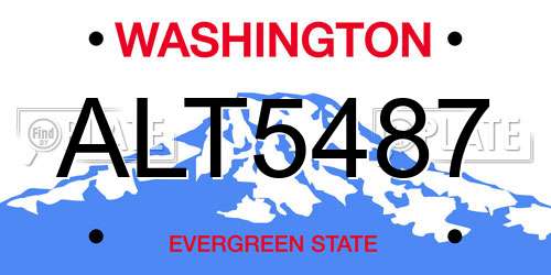 ALT5487 Washington License Plate