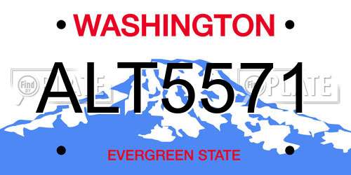 ALT5571 Washington License Plate