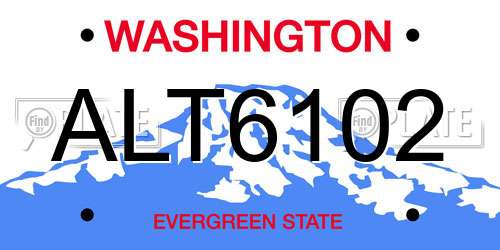 ALT6102 Washington License Plate