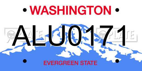 ALU0171 Washington License Plate