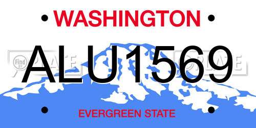 ALU1569 Washington License Plate