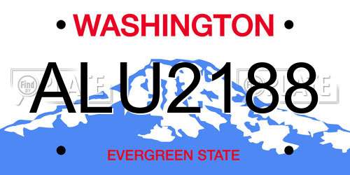 ALU2188 Washington License Plate