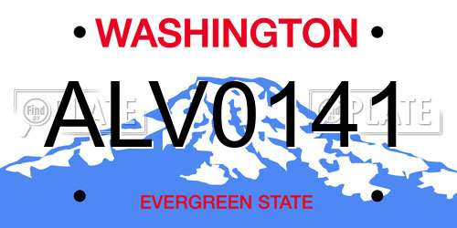 ALV0141 Washington License Plate