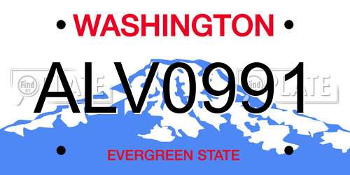 ALV0991 Washington License Plate