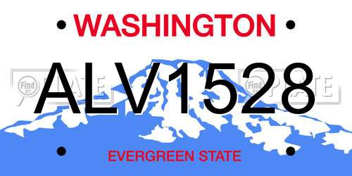 ALV1528 Washington License Plate