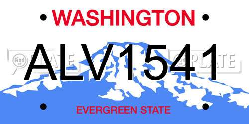 ALV1541 Washington License Plate