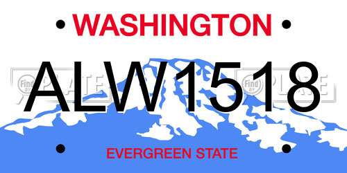 ALW1518 Washington License Plate