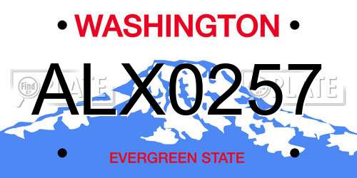 ALX0257 Washington License Plate