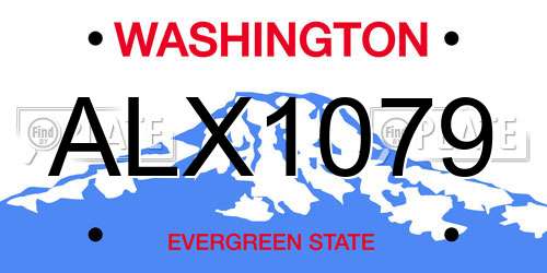 ALX1079 Washington License Plate