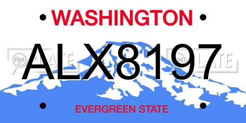 ALX8197 Washington License Plate