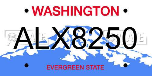 ALX8250 Washington License Plate