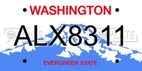 ALX8311 Washington License Plate