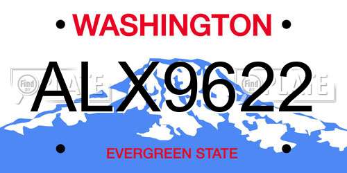 ALX9622 Washington License Plate