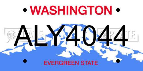 ALY4044 Washington License Plate