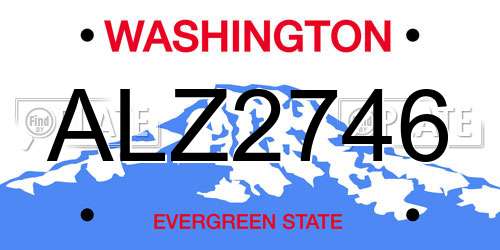 ALZ2746 Washington License Plate