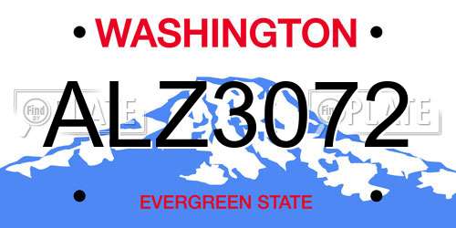 ALZ3072 Washington License Plate