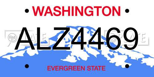 ALZ4469 Washington License Plate