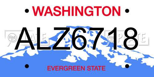 ALZ6718 Washington License Plate