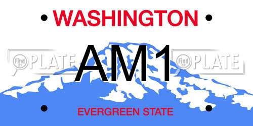AM1 Washington License Plate