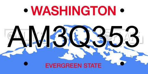 AM3Q353 Washington License Plate