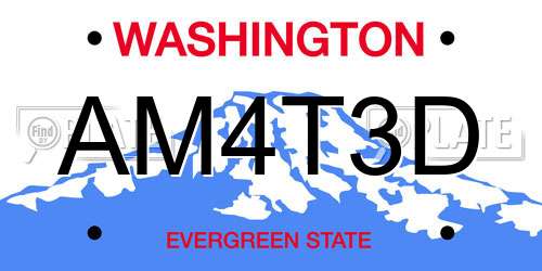 AM4T3D Washington License Plate