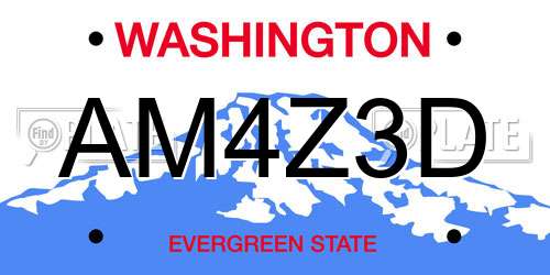AM4Z3D Washington License Plate