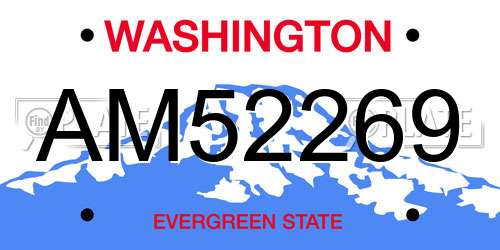 AM52269 Washington License Plate