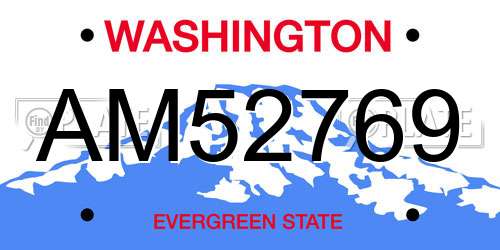 AM52769 Washington License Plate