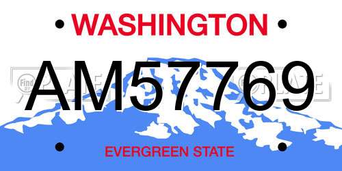 AM57769 Washington License Plate