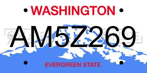 AM5Z269 Washington License Plate