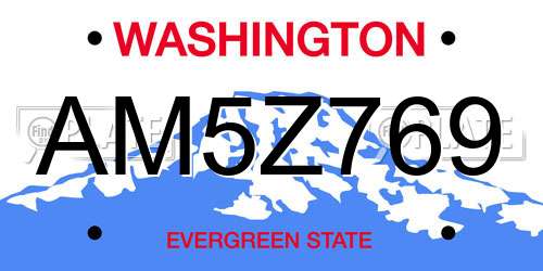 AM5Z769 Washington License Plate