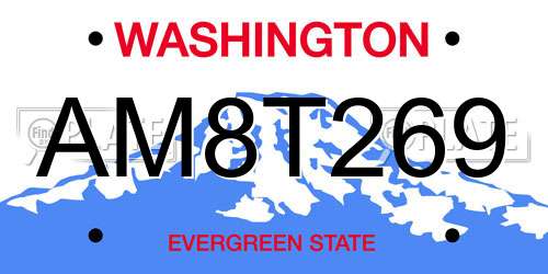 AM8T269 Washington License Plate