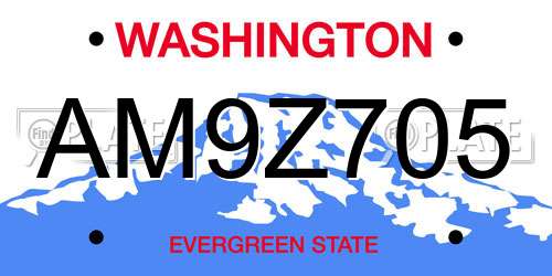 AM9Z705 Washington License Plate