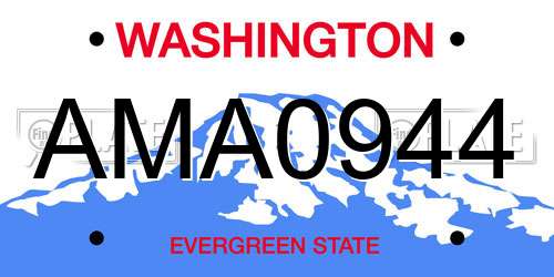 AMA0944 Washington License Plate