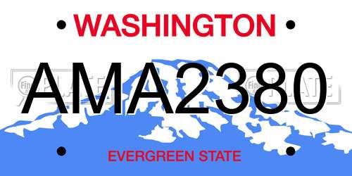 AMA2380 Washington License Plate