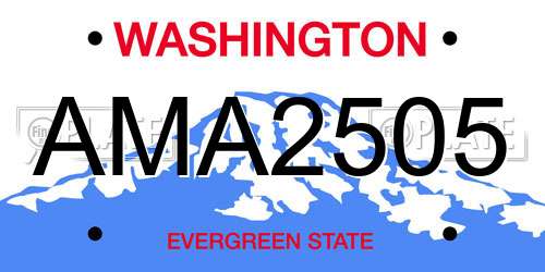 AMA2505 Washington License Plate