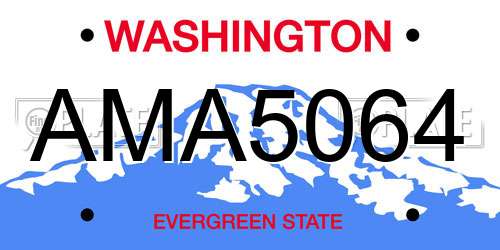 AMA5064 Washington License Plate