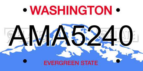 AMA5240 Washington License Plate