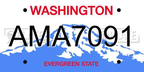 AMA7091 Washington License Plate