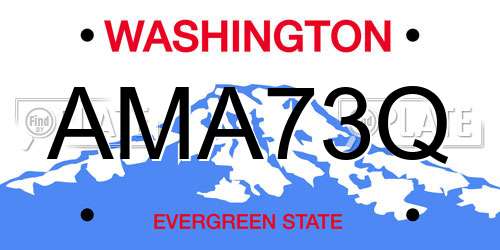 AMA73Q Washington License Plate