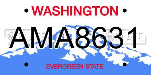 AMA8631 Washington License Plate