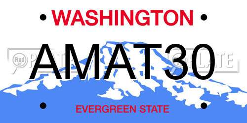 AMAT30 Washington License Plate