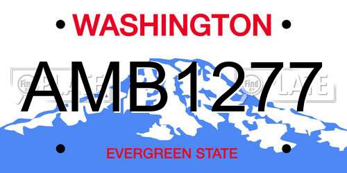 AMB1277 Washington License Plate
